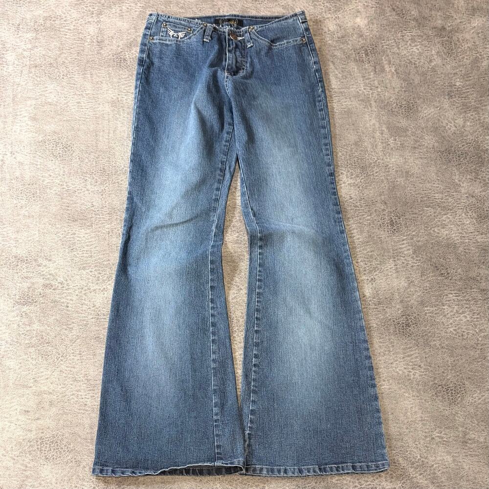Y2k Angels Flare Medium Wash Flare Jeans